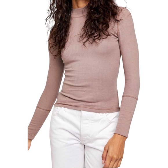 Free People The Rickie Top XS Coyote Intimately Free People Mock Neck - Picture 3 of 10